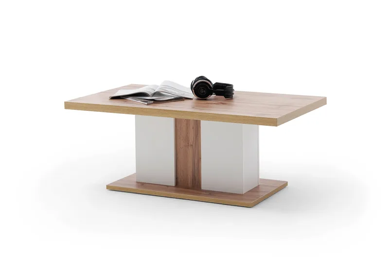 Degaust Soffbord 115 cm - Vit/Ekfärg - Möbler - Bord & matgrupp - Soffbord