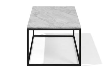 Delano 100 cm Rektangulärt Soffbord i Marmor med Metallunderrede - Vit - Möbler - Bord & matgrupp - Soffbord