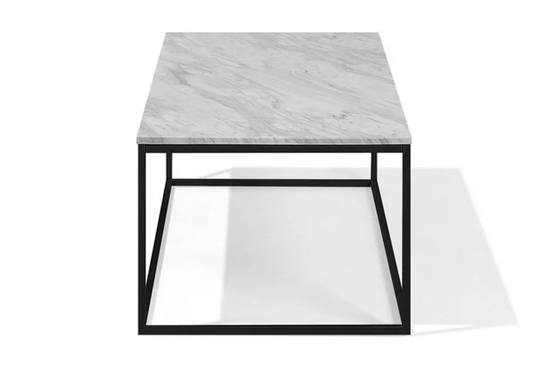 Delano 100 cm Rektangulärt Soffbord i Marmor med Metallunderrede - Vit - Möbler - Bord & matgrupp - Soffbord