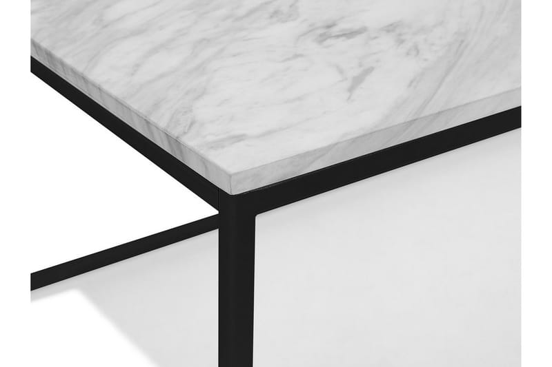 Delano 100 cm Rektangulärt Soffbord i Marmor med Metallunderrede - Vit - Möbler - Bord & matgrupp - Soffbord