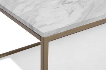 Delano Rektangulärt Soffbord 100 cm i Marmor med Metallram - Vit - Möbler - Bord & matgrupp - Soffbord