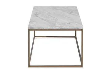 Delano Rektangulärt Soffbord 100 cm i Marmor med Metallram - Vit - Möbler - Bord & matgrupp - Soffbord
