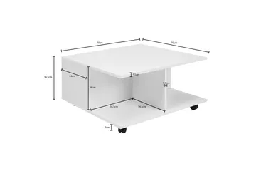 Delgadillo Kvadratiskt Soffbord 70 cm med Lådor och Hjul i Målat Trä - Vit - Möbler - Bord & matgrupp - Soffbord - Soffbord med hjul