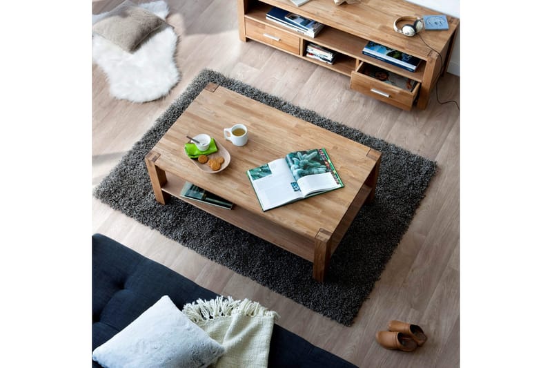 Demottte Soffbord 110 cm med Förvaring Hylla - Ekfanér - Möbler - Bord & matgrupp - Soffbord