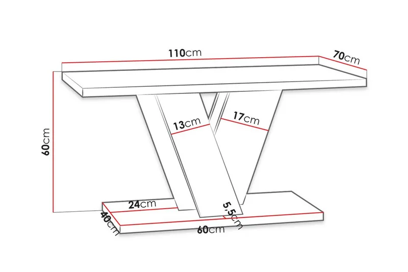 Denogal Soffbord 70 cm - Grå - Möbler - Bord & matgrupp - Soffbord