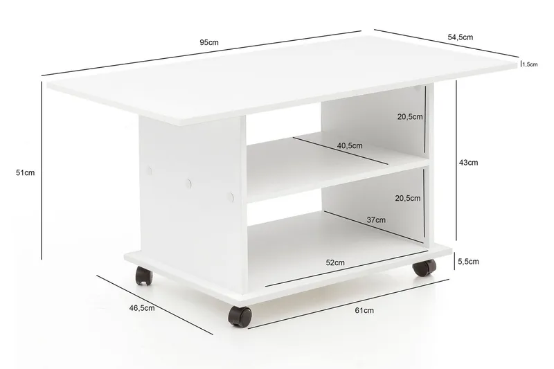 Dewand Soffbord 95 cm - Vit - Möbler - Bord & matgrupp - Soffbord