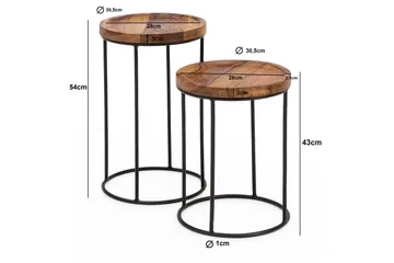 Dewester Satsbord 31 cm 2 Bord - Massivt Trä/Svart - Möbler - Bord & matgrupp - Soffbord