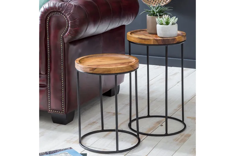 Dewester Satsbord 31 cm 2 Bord - Massivt Trä/Svart - Möbler - Bord & matgrupp - Soffbord