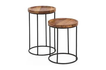 Dewester Satsbord 31 cm 2 Bord - Massivt Trä/Svart - Möbler - Bord & matgrupp - Soffbord