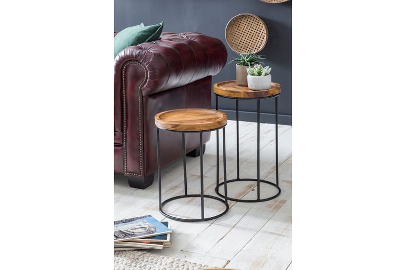 Dewester Satsbord 31 cm 2 Bord - Massivt Trä/Svart - Möbler - Bord & matgrupp - Soffbord