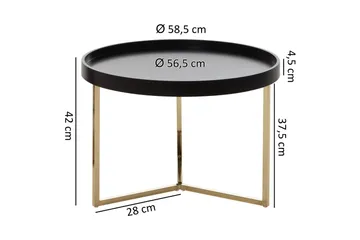 Dhir Soffbord 59 cm Runt - Svart/Guld - Möbler - Bord & matgrupp - Soffbord