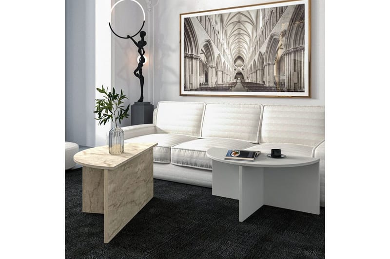 Soffbord Dolcer Grå / Travertin - Grå / Travertin - Möbler - Bord & matgrupp - Soffbord