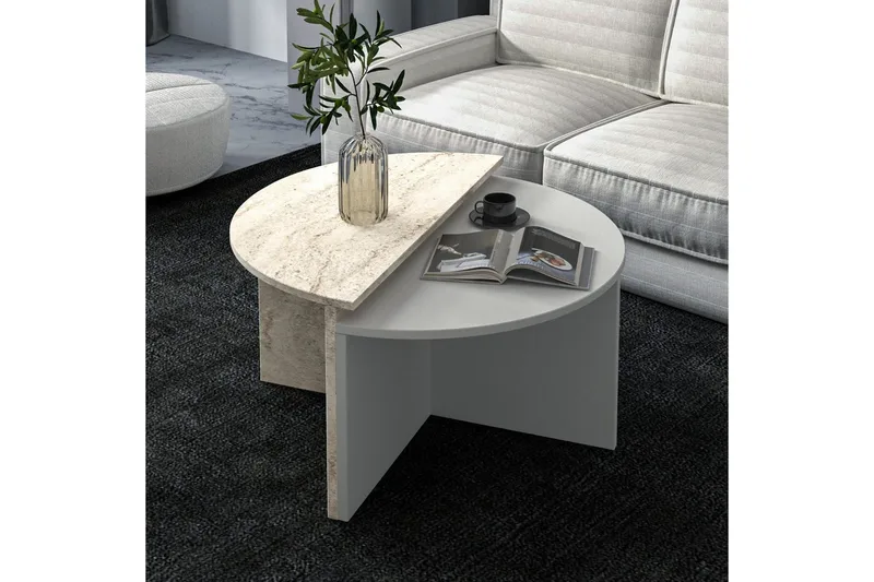 Soffbord Dolcer Grå / Travertin - Grå / Travertin - Möbler - Bord & matgrupp - Soffbord