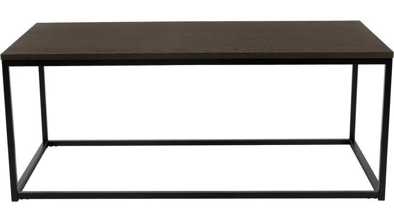 Soffbord Dover 120x60 cm - Mörkbrun ekfaner med svartlackade metallben - Möbler - Bord & matgrupp - Soffbord
