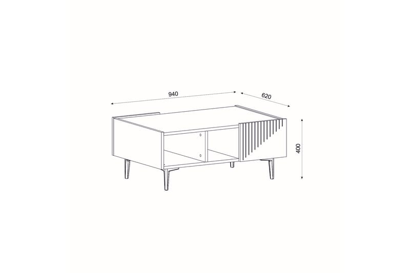 Soffbord Draw 94 cm Vit/Svart - Hanah Home - Möbler - Bord & matgrupp - Soffbord