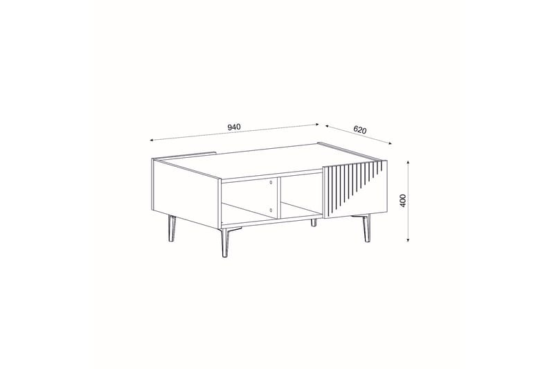 Soffbord Draw 94 cm Vit/Svart - Hanah Home - Soffbord