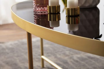 Dredyn Soffbord 110 cm Ovalt - Glas/Svart/Guld - Möbler - Bord & matgrupp - Soffbord