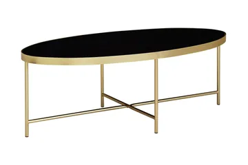 Dredyn Soffbord 110 cm Ovalt - Glas/Svart/Guld - Möbler - Bord & matgrupp - Soffbord