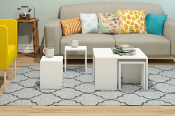 Elegancia Satsbord 60 cm 4 Bord - Vit - Möbler - Bord & matgrupp - Soffbord