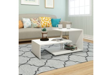 Elegancia Soffbord 100 cm med Förvaring Hylla - Vit - Möbler - Bord & matgrupp - Soffbord - Soffbord med förvaring