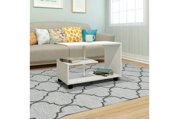 Elegancia Soffbord 80 cm med Förvaring Hylla på Hjul - Vit - Möbler - Bord & matgrupp - Soffbord - Soffbord med förvaring