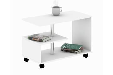 Elegancia Soffbord 80 cm med Förvaring Hylla på Hjul - Vit - Möbler - Bord & matgrupp - Soffbord - Soffbord med förvaring