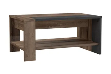 Elhovo 90 cm Rektangulärt Soffbord med Förvaring i Mörkt Trä - Mörkbrun - Möbler - Bord & matgrupp - Soffbord - Soffbord med förvaring