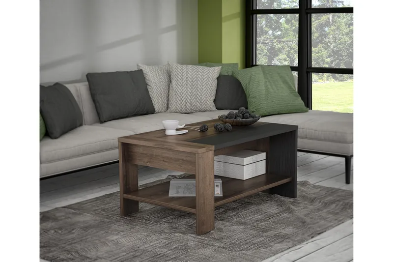 Elhovo Soffbord 90 cm - Brun/Svart - Möbler - Bord & matgrupp - Soffbord - Soffbord med förvaring