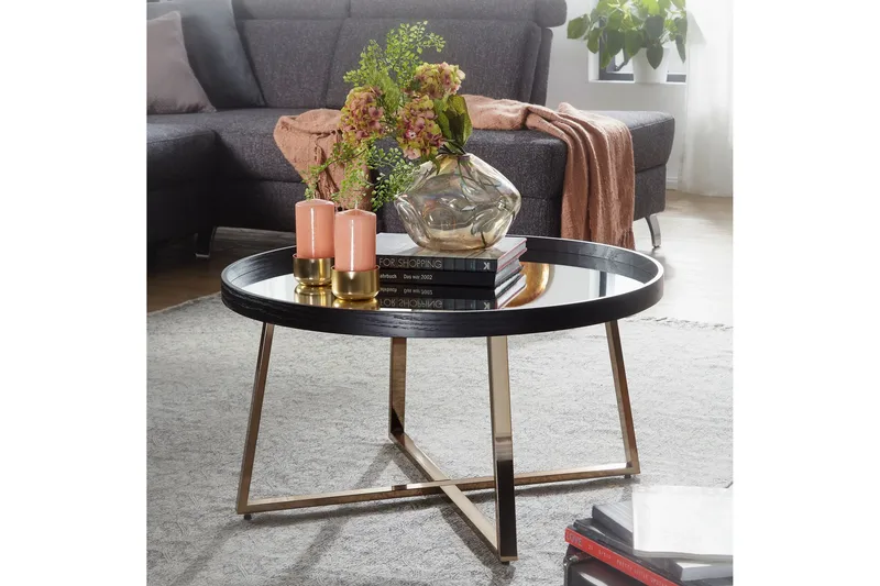 Elphin Soffbord 78 cm Runt - Glas/Svart - Möbler - Bord & matgrupp - Soffbord