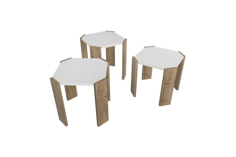 Soffbord Elvaran Vit / Valnöt - Brun/Vit - Möbler - Bord & matgrupp - Soffbord