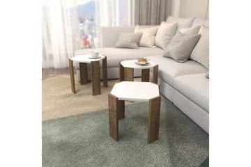 Soffbord Elvaran Vit / Valnöt - Brun/Vit - Möbler - Bord & matgrupp - Soffbord