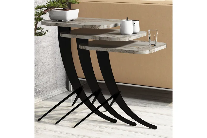 Erykah Satsbord 45 cm - Vit/Svart - Möbler - Bord & matgrupp - Soffbord