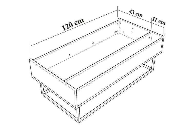 Estremoz Soffbord 120 cm med Förvaring Rum - Mörkbrun/Svart - Möbler - Bord & matgrupp - Soffbord - Soffbord med förvaring