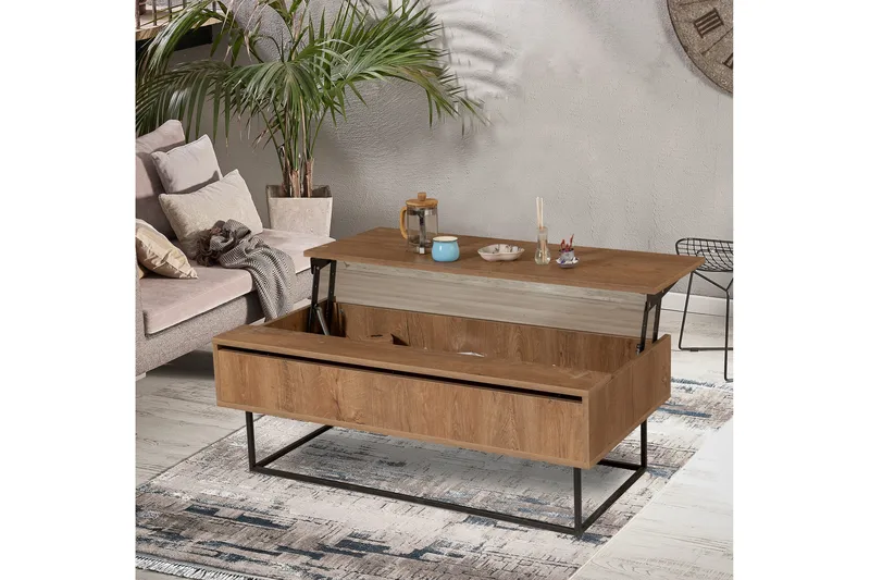 Estremoz Soffbord 120 cm med Förvaring Rum - Mörkbrun/Svart - Möbler - Bord & matgrupp - Soffbord