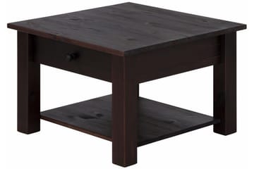 Evonne 60 cm Kvadratiskt Soffbord med Lådor i Furu - Mörkbrun - Möbler - Bord & matgrupp - Soffbord