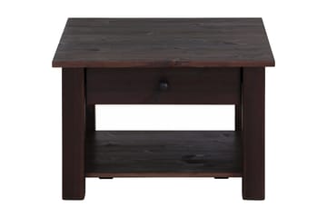 Evonne 60 cm Kvadratiskt Soffbord med Lådor i Furu - Mörkbrun - Möbler - Bord & matgrupp - Soffbord