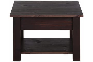 Evonne 60 cm Kvadratiskt Soffbord med Lådor i Furu - Mörkbrun - Möbler - Bord & matgrupp - Soffbord