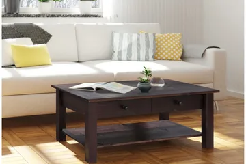 Evonne Soffbord 100 cm med Förvaring 2 Lådor + Hylla - Svart - Möbler - Bord & matgrupp - Soffbord