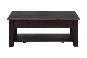 Evonne Soffbord 100 cm med Förvaring 2 Lådor + Hylla - Svart - Möbler - Bord & matgrupp - Soffbord