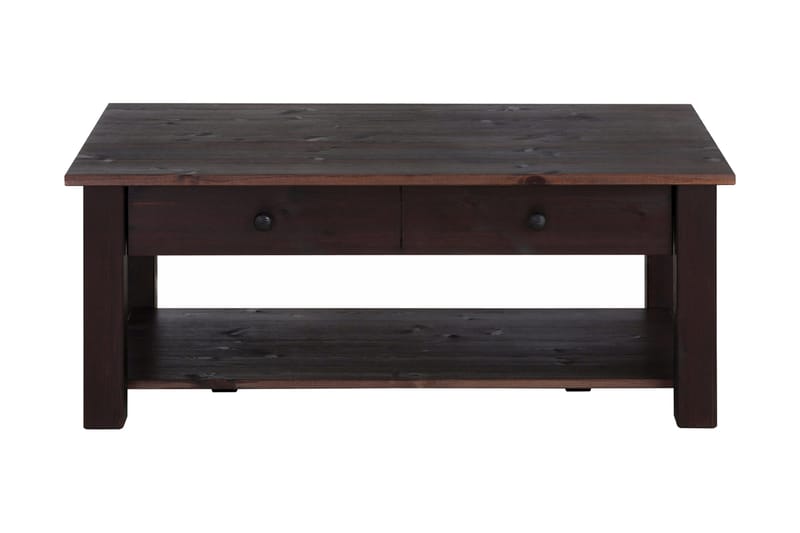 Evonne Soffbord 100 cm med Förvaring 2 Lådor + Hylla, Svart