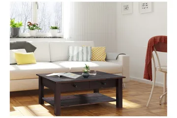 Evonne Soffbord 100 cm med Förvaring 2 Lådor + Hylla - Svart - Möbler - Bord & matgrupp - Soffbord - Soffbord med förvaring