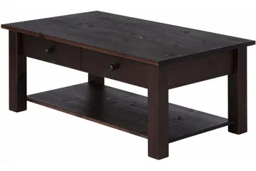 Evonne Soffbord 100 cm med Förvaring 2 Lådor + Hylla - Svart - Möbler - Bord & matgrupp - Soffbord