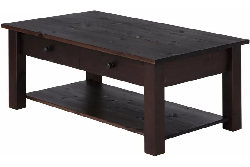 Evonne Soffbord 100 cm med Förvaring 2 Lådor + Hylla - Svart - Möbler - Bord & matgrupp - Soffbord - Soffbord med förvaring