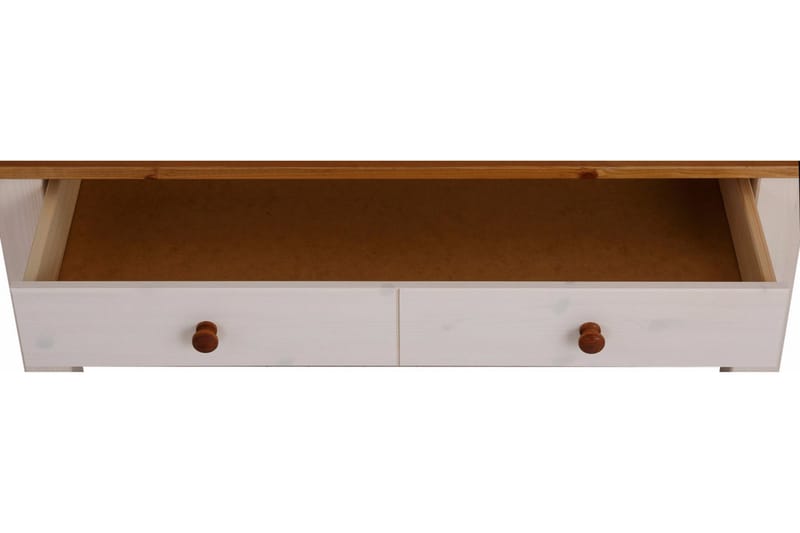 Evonne Soffbord 100 cm med Förvaring 2 Lådor + Hylla - Vit/Brun - Möbler - Bord & matgrupp - Soffbord - Soffbord med förvaring