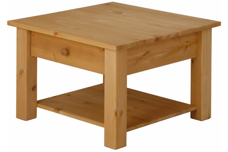 Evonne Soffbord 60 cm med Förvaring Låda + Hylla - Brun - Möbler - Bord & matgrupp - Soffbord - Soffbord med förvaring