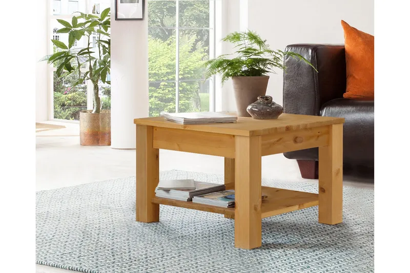 Evonne Soffbord 60 cm med Förvaring Låda + Hylla - Brun - Möbler - Bord & matgrupp - Soffbord - Soffbord med förvaring