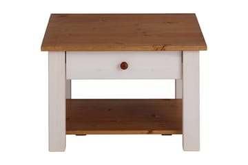 Evonne Soffbord 60 cm med Förvaring Låda + Hylla - Vit/Brun - Möbler - Bord & matgrupp - Soffbord - Soffbord med förvaring