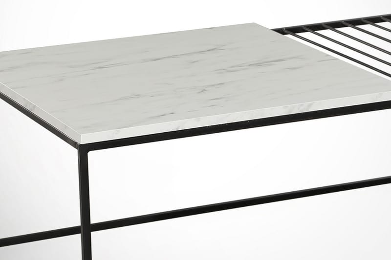 Falan Soffbord 95 cm Marmormönster Ribbor - Vit/Svart - Möbler - Bord & matgrupp - Soffbord
