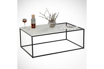 Falan Soffbord 95 cm Marmormönster Ribbor - Vit/Svart - Möbler - Bord & matgrupp - Soffbord