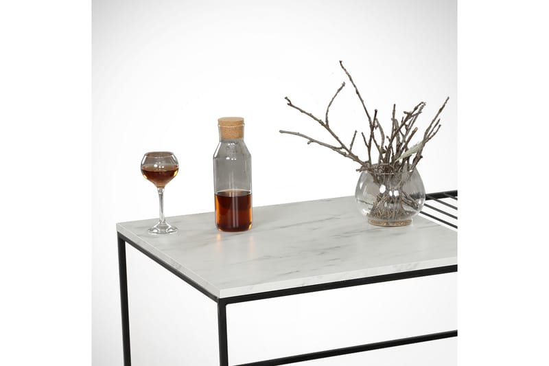 Falan Soffbord 95 cm Marmormönster Ribbor - Vit/Svart - Möbler - Bord & matgrupp - Soffbord